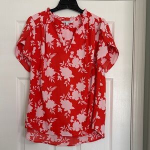 41 Hawthorn Coral and Pink Floral Blouse